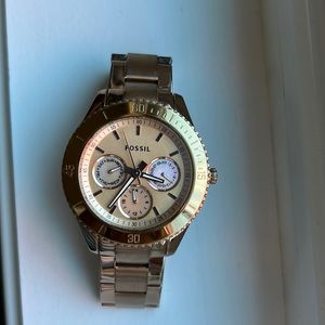 Rose Gold Fossil Lg face Watch